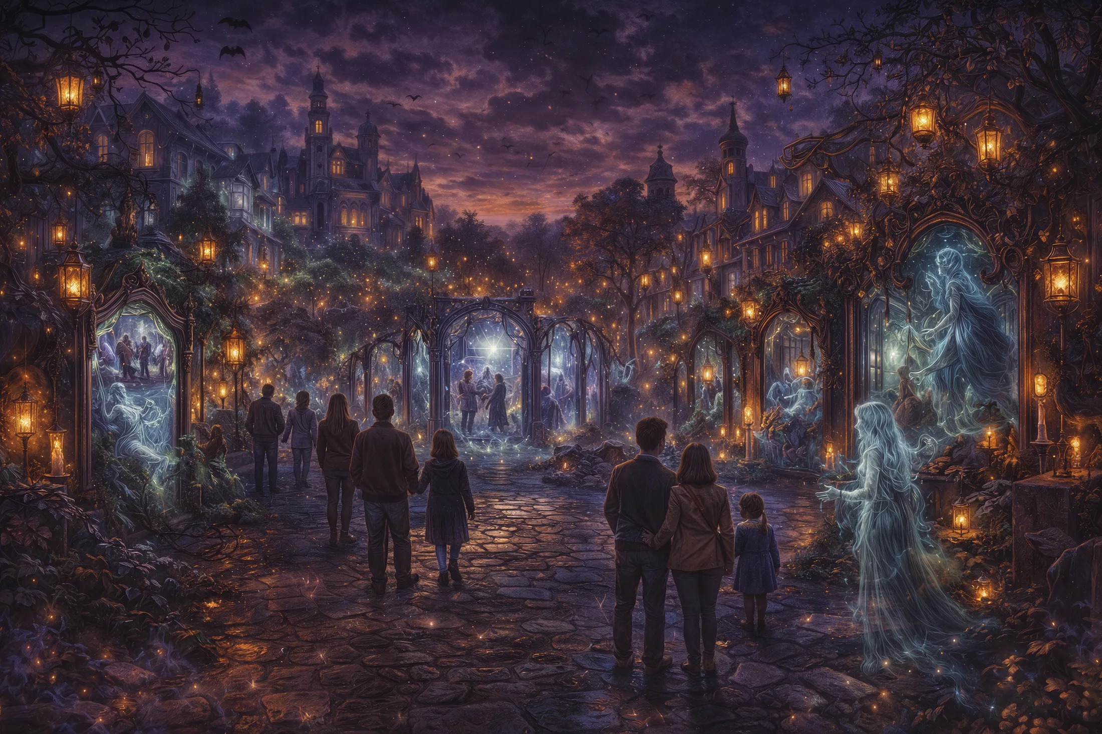 Concept for an immersive fantasy environment built around living mirrors